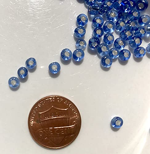 Blue Czech Glass Seed Beads Size:6/0 40 gr / 1.4 oz… (Blue Silver Lined) - color: Blue Silver Lined