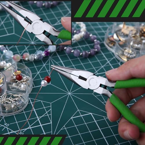 SPEEDWOX 5 Inches Long Nose Pliers with Cutter Mini Jewelry Pliers Small Wire Cutters Professional Jewelry Making Tool Beading Hobby Craft DIY Supplies - style: 5 Inch Long Nose Pliers