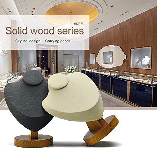Jewelry Display Bust Solid Wood Necklace Stand for Show Jewelry Showcase Display Holder - color: Grey