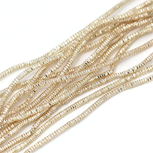 ECYC Ltd 10g 1.5mm French Bullion Wire, Spiral Copper Coil Wire French Coil Embroidery Wire French Metallic Wire Flexible Jewelry Wire for Embroidery, Beading, Jewelry Making, Garment Design - color: Light Rose Gold