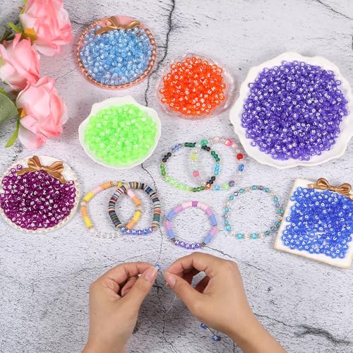 Ornaland 1480Pcs Purple Letter Beads for Jewelry Making Bulk 7x4MM Small Acrylic Round Alphabet Beads for Earrings Necklaces Bracelets DIY Supplies - color: Purple