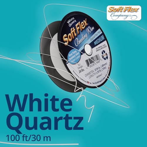 Soft Flex 49 Strand Beading Wire - Medium 0.19 Diameter - 100 Feet Nylon Design Wire - style: White Quartz