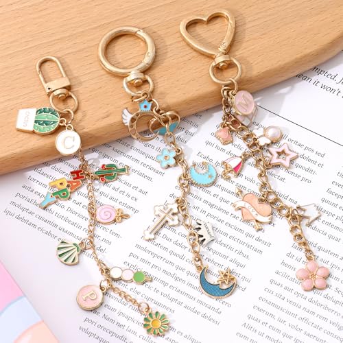 ASTNIC 316PCS Keyring Making Kit & Bag Charm Kit with Charms, Key Ring Hoop, Pliers, DIY Jewellery Making Supplies for Bracelet, Necklace and Jewelry Making, Gifts for Girls, Women, Adults - color: Gold-316PCS