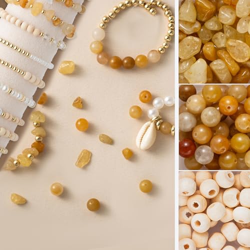 Xylise Jewelry Making Supplies Kit Natural Stone Beads for Irregular Natural Stone with for DIY Craft Bracelet Necklace Earrings for Adults (Topaz) - color: Topaz