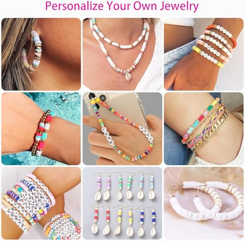 Friendship Bracelet Kit, 14,000pcs 48 Colors Bracelet Making Kit Clay Beads with Number Letter Bead Set Concert Merch Arts and Crafts Gifts for Kids Teen Girls Jewelry Making Supplies Bracelet Maker1 - color: Rainbow color