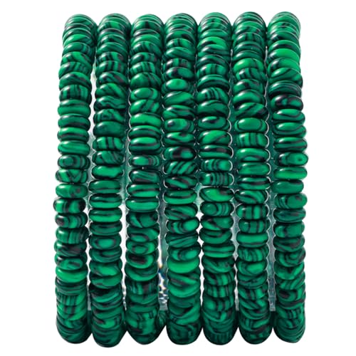 Natural Malachite Stone Disk Spacer Beads 6x2mm 38cm/str Flat Rondelle Loose Semi Gemstone Caps for Making Bracelets Necklace - color: Malachite