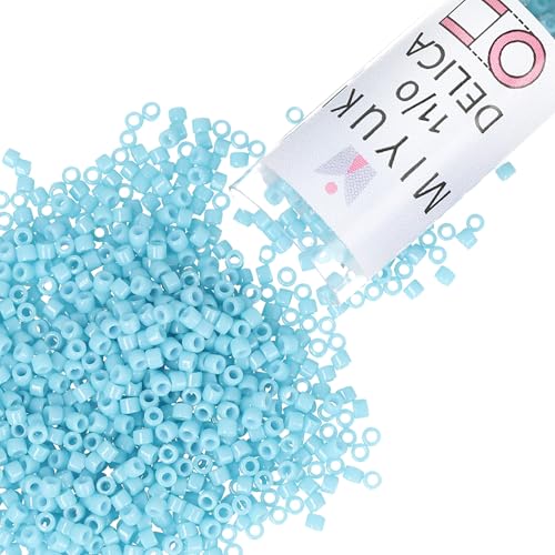 Miyuki Delica Seed Beads – Size 11/0 (1.6 mm), DB2128, Duracoat Opaque Nile Blue, 7.2 g, Approx. 1440 Beads, Made in Japan - color: DB2128 - Duracoat Opaque Nile Blue