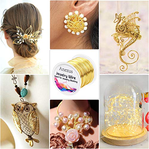 anezus 20 Gauge Jewelry Wire, 28 Yards Craft Wire Tarnish Resistant Copper Beading Wire for Jewelry Making Supplies and Crafting(Gold) - color: Gold
