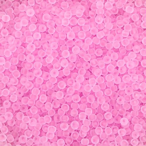 Hot Pink Pony Beads, Small Crafts Beads Glass Seed Beads for Craft, 2mm Colorful Loose Seed Beads for Bracelet Key Chain DIY Projects, and Hair Decor, (2 Pack) - color: Hot Pink