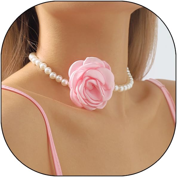 Flower Choker Necklaces for Women Vintage Baroque Floral Rose Collar Necklace Adjustable Bridal Party Prom Jewelry