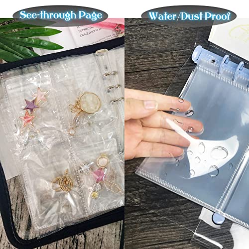 Clear Double-Sided Refill Inner Pages for Transparent Jewelry Storage Book 6 Ring Binder, 20 Sheets 160 Pockets - color: 20 Sheets for Small Bags