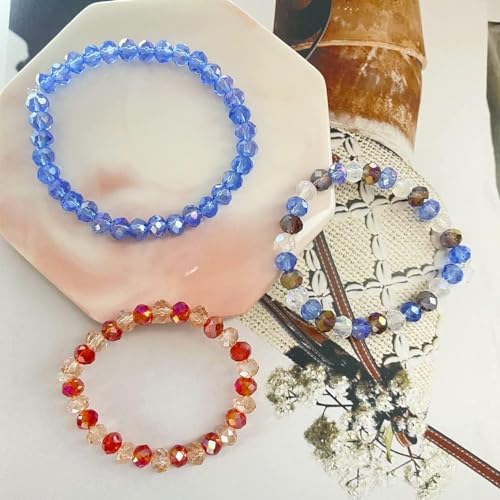 600pcs Crystal Glass Beads 3mm 4mm 6mm 8mm 10mm Rondelle Faceted Crystal Beads Spacer Beads for Necklace Bracelet Earrings DIY Jewelry Crafts Making Supplies(Orange Red) - color: Orange Red
