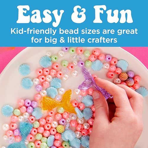 Creativity for Kids Mermaid Bead Jewelry Jar: Create 40+ Friendship Bracelets for Girls, DIY Girls Beads Jewelry Making Kit, Spring Crafts & Mermaid Gifts (Ages 6+)