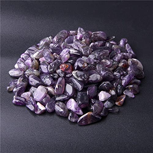 Natural 500 pcs Amethyst No Hole Undrilled Irregular Chip Gemstone Beads Rock Gravel Crystal Tumble Minerals Gravel Specimen Energy Decorative Stone Fish Tank Stone - color: Amethyst