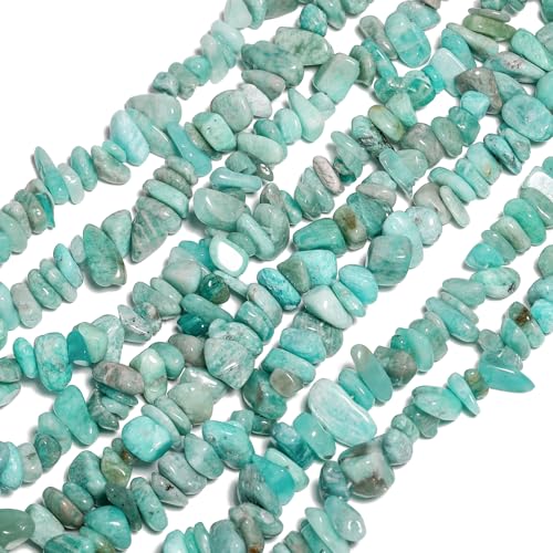 30in Amazonite Natural Chip Stone Beads 5-8mm About 230pcs, Irregular Drilled Light Blue-Green Bead for Bracelets Jewelry Making Supplies for Adults, DIY Crafts. - color: Amazonite, size: 5-8mm Stone Chip Beads