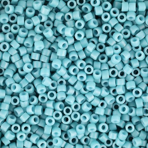 Miyuki Delica Seed Beads – Size 11/0 (1.6 mm), DB0798, Dyed Matte Opaque Capri, 7.2 g, Approx. 1440 Beads, Made in Japan - color: DB0798 - Dyed Matte Opaque Capri