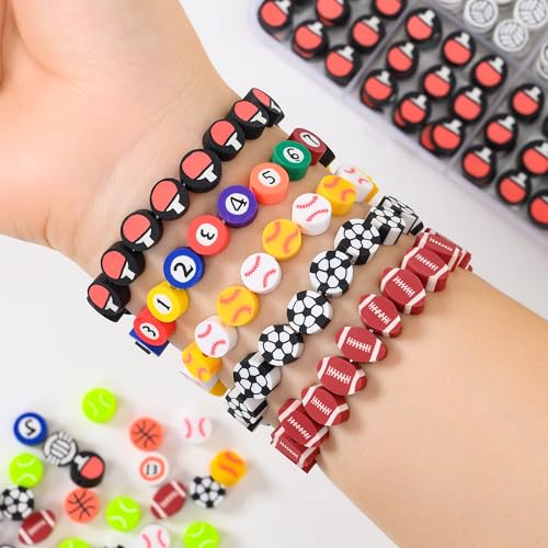 richginker 600pcs Polymer Clay Beads Friendship Bracelet Making kit Cute Fun Charms Beads for Bracelet Making DIY Arts Crafts Birthday Gifts Toys for Kids Girls Age 4-13 Ball - color: 3#Ball
