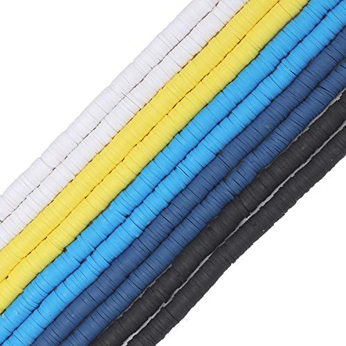 COIRIS 3400 Pcs Vinyl Heishi Beads Environmental Handmade Polymer Clay Spacer 6mm Disk Flat Beads for Surfer Chocker Necklace Bracelet Earrings Jewelry Making(RT-5 MIXC-6) - color: RT-5 MIXC-6