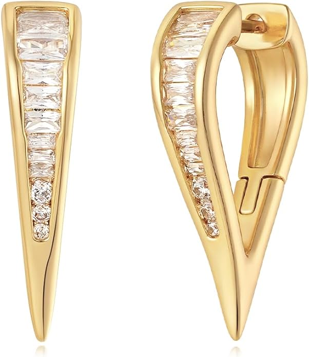MYEARS Women Earrings Gold Huggie Hoop Ear Stud Cuff 14K Small Simple Hypoallergenic Everyday Jewelry