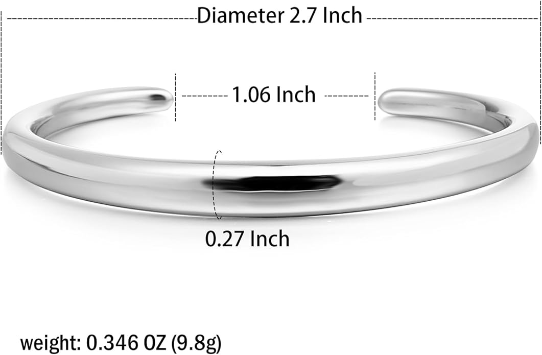 Gold Cuff Bangle Bracelets For Women Chunky 18k Gold Plated Stainless Steel Bracelet Non Tarnish Lightweigt Minimalist Jewellery Gift