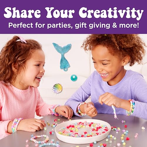 Creativity for Kids Mermaid Bead Jewelry Jar: Create 40+ Friendship Bracelets for Girls, DIY Girls Beads Jewelry Making Kit, Spring Crafts & Mermaid Gifts (Ages 6+)