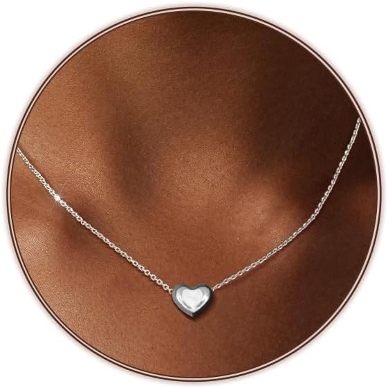 Cute Heart Necklace for Women Gold/Silver Plated Heart Pendant Choker Necklaces Tendy Love Heart Chain Necklace Dainty Gold/Silver Necklace Jewelry Gifts for Women