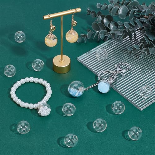 PH PandaHall 30pcs Mini Glass Globes, 0.78inch Small Glass Bottles Orbs Balls Wish Ball Charms Spheres UV Planet Crystal Craft Balls for UV Resin Dice Pendant Charms Earring Making - size: 0.78inch
