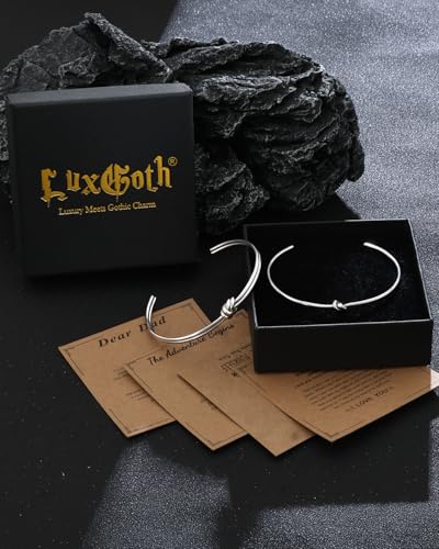 Stainless Steel Cuff Bracelet,Retro Gothic Punk Biker Cool Open Adjustable Cuff Bangle Bracelets Jewelry for Men Silver - style: 2 Pcs Silver Thin Knot