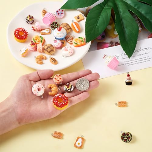 Craftdady Resin Plastic Miniature Food Snack Pendants Charms Ice Drink Juice Pendants Cute Bottle Fruit Keychain Charms Hang Ornament for DIY Craft Earring Bracelet Necklace Jewelry Making - color: Mixed Color Food