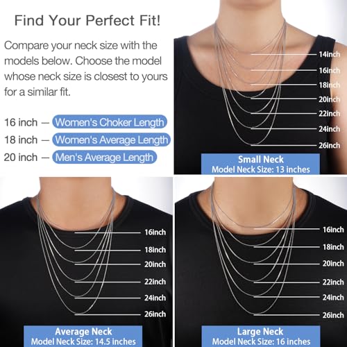 Jewlpire 18k Gold Plated 925 Sterling Silver Chain Necklace for Women, 1.1mm Cable Chains Necklace Thin & Dainty & Sturdy Women's Chain Necklaces, 14/16/17/18/20/22/24 Inches - color: 925 Sterling Silver, size: 24 Inch