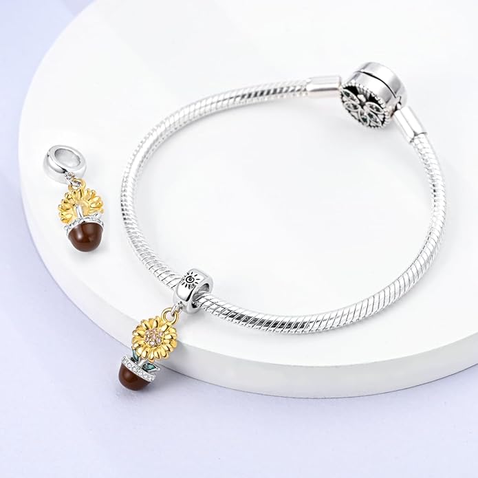 MULA 925 Sterling Silver Charms for Bracelets and Necklaces Family Letters Dangle Pendants Airplane Travel Beads Family Tree Jewelry Charms for Women