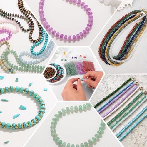 Raicegs 100pcs 5×8mm Rondelle Black Tourmaline Beads Natural Gemstone Beads Abacus Disk Stone Loose Beads for Jewelry Making DIY Bracelets Necklace - color: Black Tourmaline, size: 5×8mm Rondelle