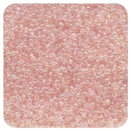 2mm Craft Glass Seed Beads for Jewelry Making, 4400 Pcs Friendship Bracelet Beads for Hair Braiding, DIY Necklace Key Chain Home Decor (Transparent Pink) - color: Light Pink, size: 2mm