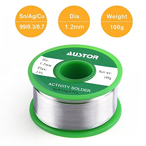 AUSTOR 1.2mm Lead Free Solder Wire with Rosin Core - size: 1.2mm 100g