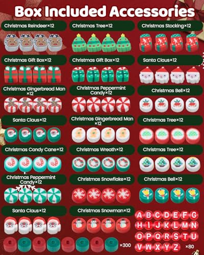 Taybonds Christmas Polymer Clay Beads, 10mm Heishi Spacer Beads for Jewelry Making, Mixed DIY Crafts Supplies for Bracelet, Necklace, Earrings, Hair Accessories and Holiday Crafts - color: Christmas