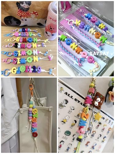 26PCS Large 6mm Hole Letter Beads, 20mm Acrylic Beads A to Z,for DIY Jewelry Making Kit Friendship Bracelet Key Chain and Bag Charm (26 A to Z Pink) - color: 26 A to Z Pink