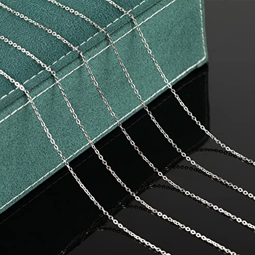 UMAOKANG 65 Feet Silver Jewelry Chains for Jewelry Making Flat Cable Chain Link Spool DIY Craft Earring Bracelet Necklace Chain Bulk with Lobster Clasps Jump Rings Pinch Clip Clasp - color: Steel Cross