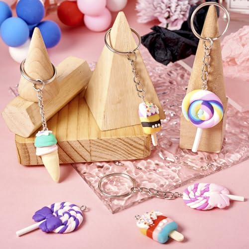 Craftdady Resin Plastic Miniature Food Snack Pendants Charms Ice Drink Juice Pendants Cute Bottle Fruit Keychain Charms Hang Ornament for DIY Craft Earring Bracelet Necklace Jewelry Making - color: Mixed Color Lollipop (48-56x27-29mm)