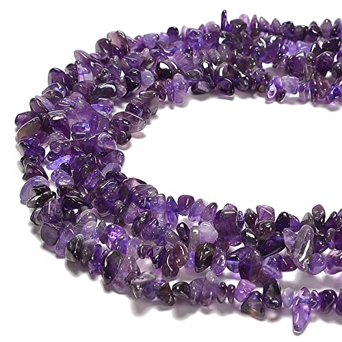 7-8mm Natural Amethyst Gemstone Chips Loose Beads Semi Precious for Jewelry Making DIY Handmade Craft Supplies 1 Strand per Bag Approxi 34" - color: Amethyst Chips
