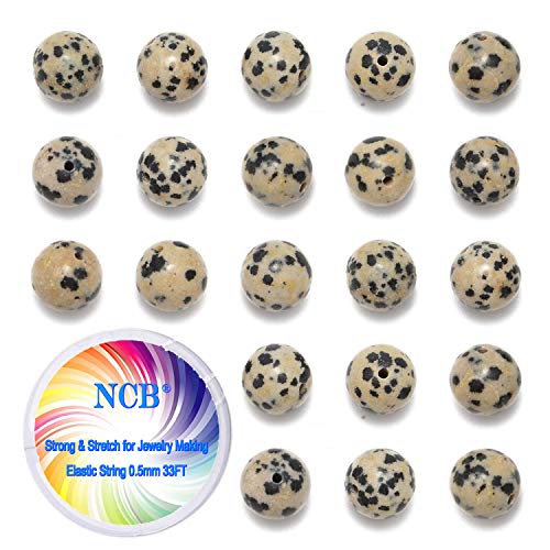 NCB 200pcs 4mm Loose Beads for Jewelry Making, Natural Semi Precious Beads Round Smooth Gemstones Spacer Beads Charms for Necklaces Bracelets (Dalmation Spot Jasper, 4mm 200Beads) - color: Dalmation Spot Jasper, size: 4mm 200Beads