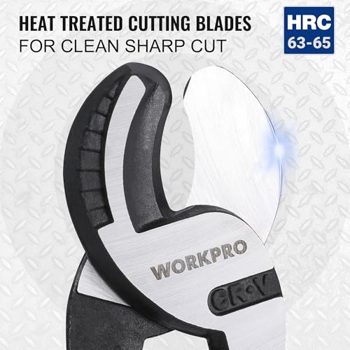 WORKPRO 9-1/4 inch High Leverage Cable Cutter, Heavy Duty Wire Cutter for Aluminum, Copper, Wire, and Communications Cable