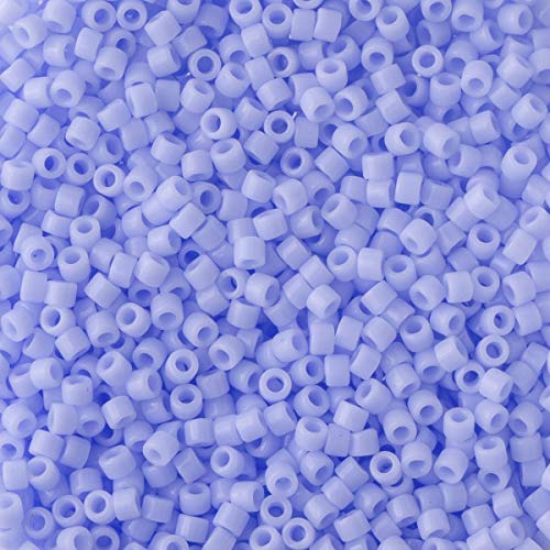 Miyuki Delica Seed Beads Bundle: Size 11/0, Blue Opaque Palette Collection DB1137, DB1138, DB1497-3 Tubes of 7.2 Grams ea