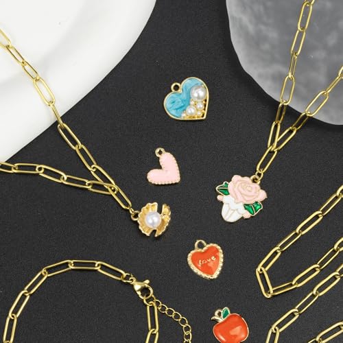 20 Pack 18Inch 18K Gold Plated Paperclip Charm Necklace Chains for Jewelry Making Adjustable 4mmx12mm Stainless Steel Necklace Chain with 2 Inch Extension Chain for Women - color: Necklace 20 Pcs Gold Necklace
