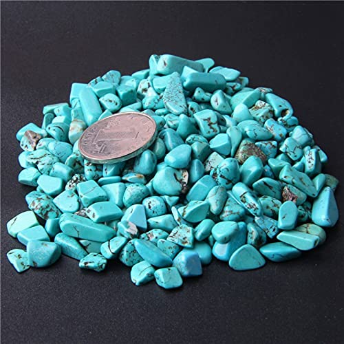 Natural 500 pcs Turquoise No Hole Undrilled Irregular Chip Gemstone Beads Rock Gravel Crystal Tumble Minerals Gravel Specimen Energy Decorative Stone Fish Tank Stone - color: Turquoise