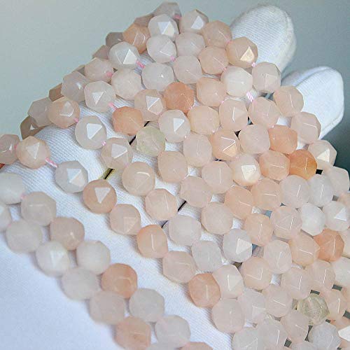 MJDCB Best Sellers Natural Stone Beads Faceted Polygon Pink Aventurine Crystal Energy Stone Healing Power for Jewelry Making(8mm) - color: Pink Aventurine