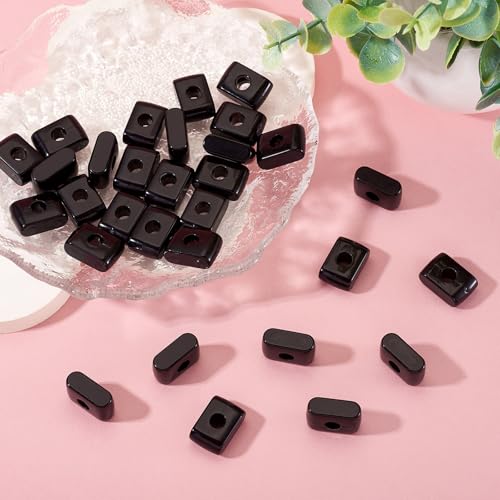 30Pcs Acrylic Letter Beads Letter I Chunky Vowel Large Hole Bead with Horizontal Hole Black Plastic 3D Initial Alphabet European Beads for Key Chains Necklace DIY Craft Arts Projects - color: Black I