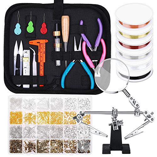 shynek Jewelry Making Supplies, 1597pcs Jewelry Kit with Jewelry Pliers Tools Jewelry Wire and Jewelry Accessories for Earrings, Necklaces, Bracelets Jewelry Making and Repair