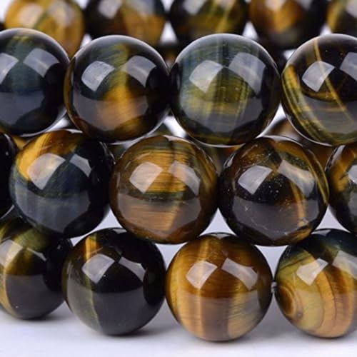 90pcs Adabele Natural Blue Golden Tigers Eye Healing Gemstone 4mm (0.16 Inch) Small Round Beads Gem Stone Spacer for DIY Craft Jewelry Making GS23-4 - color: Golden Blue Tiger Eye Stone, size: 4mm (90pcs/1 Strand)