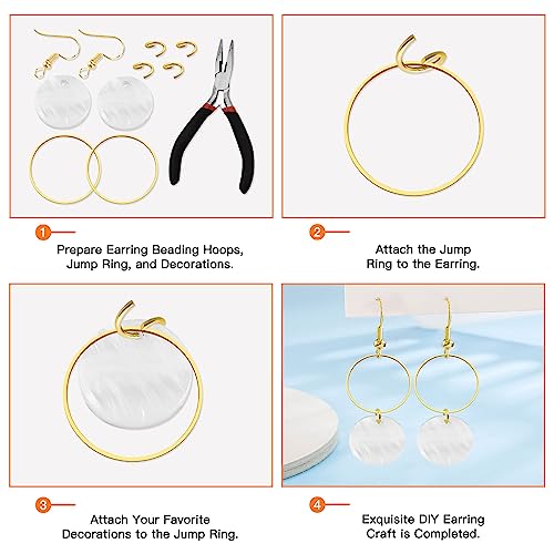 440pcs 60mm Earrings Beading Hoop for Jewelry Making,Beading Hoop Earrings Hypoallergenic Round Earrings Open Bezel Linking Ring for Jewelry Finding Supplies DIY Craft Earring Women Gifts(Gold) - color: Gold