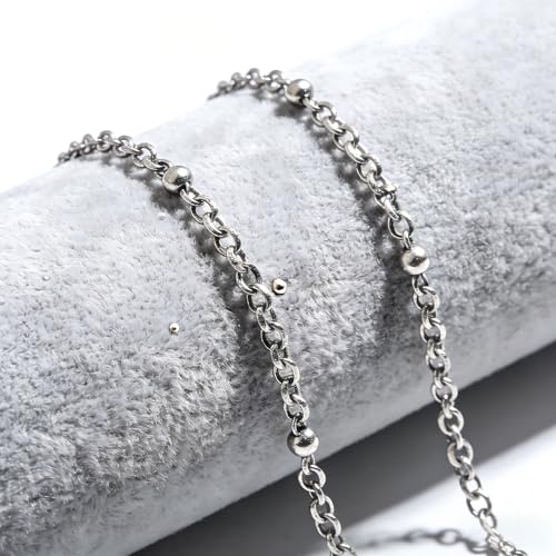 6 Rolls Necklace Chains for Jewelry Making 46 Feet Chain Jewelry Chain with Jump Rings Lobster Clasps Pinch Clasps for Jewelry Craft DIY Making Supplies (Silver) - color: 6 Rolls Silver
